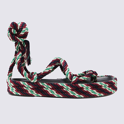 Shop Isabel Marant Multicolor Rope Erol Sandals In Green