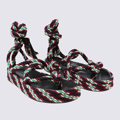Shop Isabel Marant Multicolor Rope Erol Sandals In Green