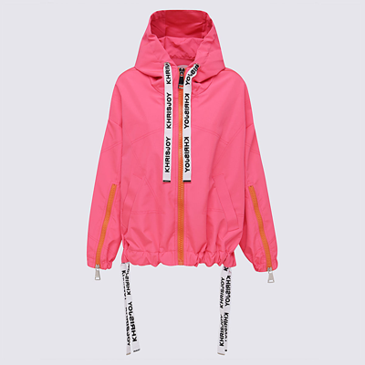 Shop Khrisjoy Flamingo Pink Track Jacket