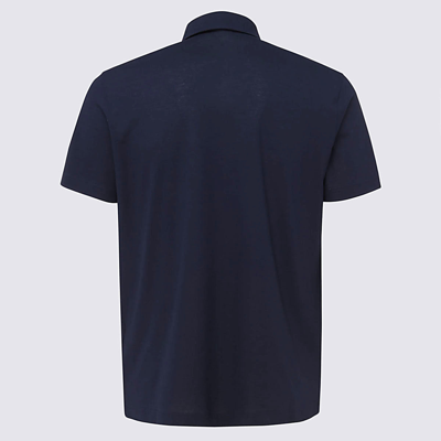 Shop Herno Navy Blue Cotton Polo Shirt