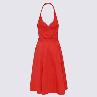 Shop Moschino Red Cotton Blend Dress