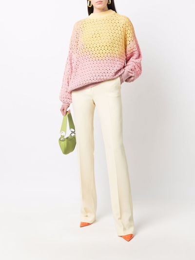 Attico Gradient-effect Oversized Jumper In Pink Yellow Purple