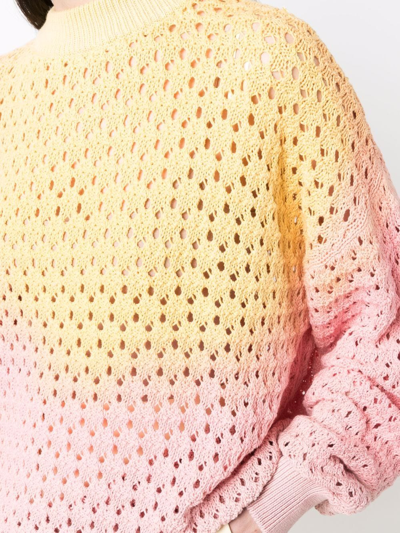 Attico Gradient-effect Oversized Jumper In Pink Yellow Purple