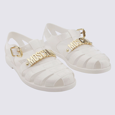 Shop Moschino White Jelly Sandals