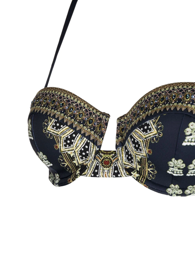 Shop Camilla Torero-print Underwire Bikini Top In Schwarz
