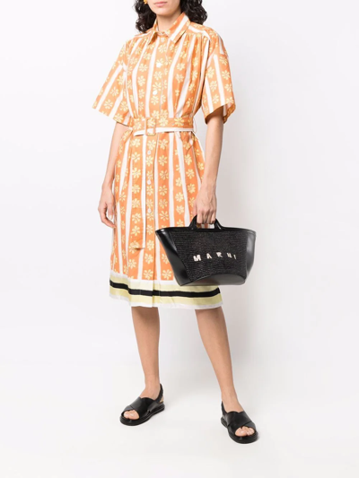 Marni Women Black Leather And Raffia Small Tropicalia Summer Handbag In Schwarz