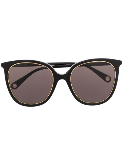 Gucci Round-frame Sunglasses In Schwarz