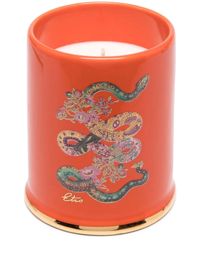 Shop Etro Home Ceramic Single-wick Candle (300g) In Red
