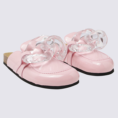 Shop Jw Anderson Pink Leather Mules