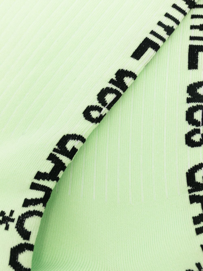 Shop Comme Des Garçons Logo-print Socks In Green