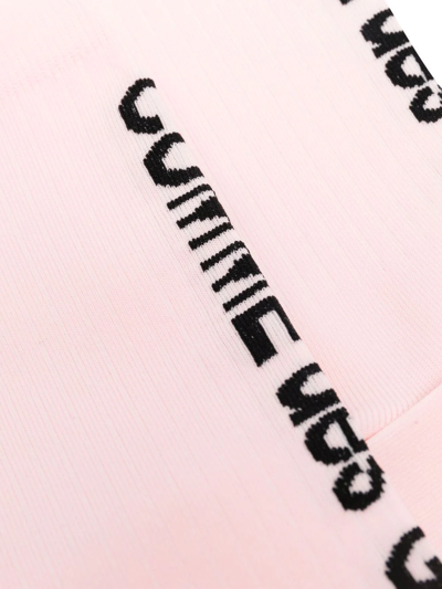 Shop Comme Des Garçons Logo-print Socks In Pink