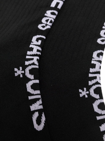 Shop Comme Des Garçons Logo-print Socks In Black