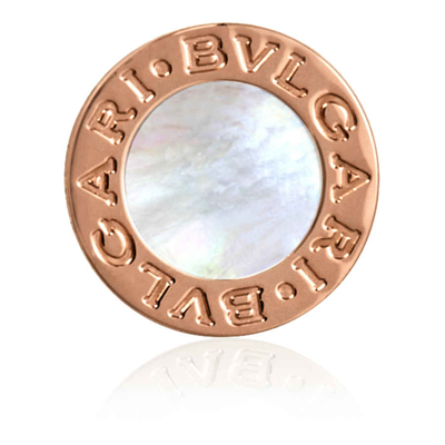 Shop Bvlgari 18k Rose Gold Single Sud Earring In Gold Tone,mother Of Pearl,pink,rose Gold Tone