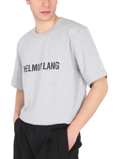 Shop Helmut Lang T-shirt With Logo Print In Grey