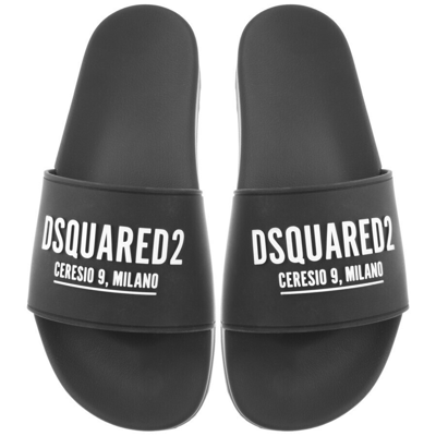 Shop Dsquared2 Logo Sliders Black