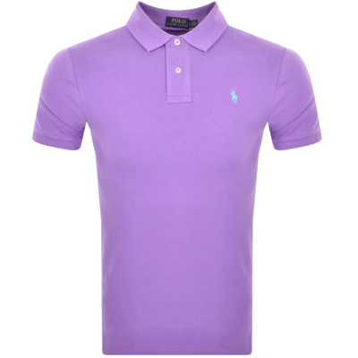 Shop Ralph Lauren Slim Fit Polo T Shirt Purple