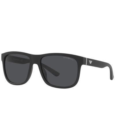 Shop Emporio Armani Men's Sunglasses, Ea4182u 57 In Matte Black