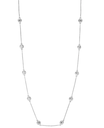 Shop Effy Collection Effy Diamond Bezel Station 20" Statement Necklace (2 Ct. T.w.) In 14k White Gold Or 14k Yellow Gold