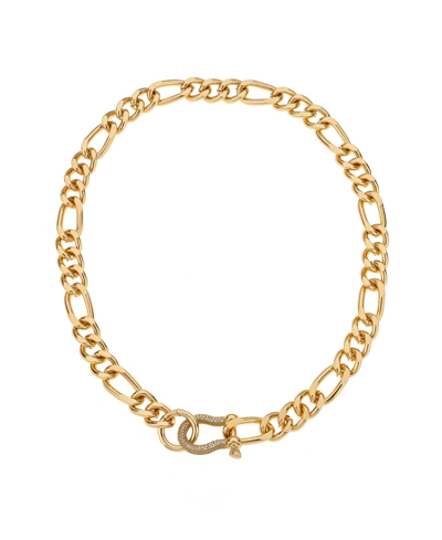 Shop Ettika 18k Gold Plated Pave Clasp And Chain Necklace In Gold-tone