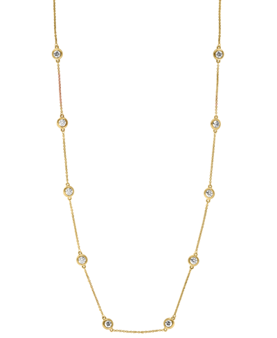 Shop Effy Collection Effy Diamond Bezel Station 20" Statement Necklace (2 Ct. T.w.) In 14k White Gold Or 14k Yellow Gold