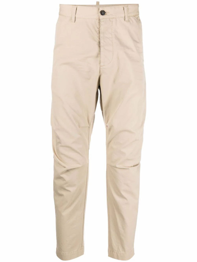 Shop Dsquared2 Men's Beige Cotton Pants