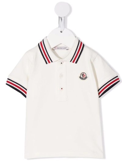 Shop Moncler Logo-patch Polo Shirt In White