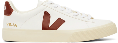 Shop Veja White & Red Campo Chromefree Sneakers In Extra White Rouille