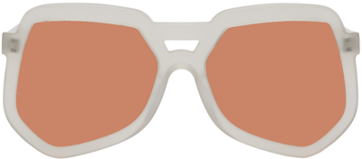 Shop Grey Ant Off-white Clip Sunglasses In White Frost