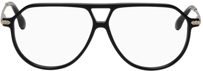 Shop Victoria Beckham Black Oversized Retro Glasses In 001 Black