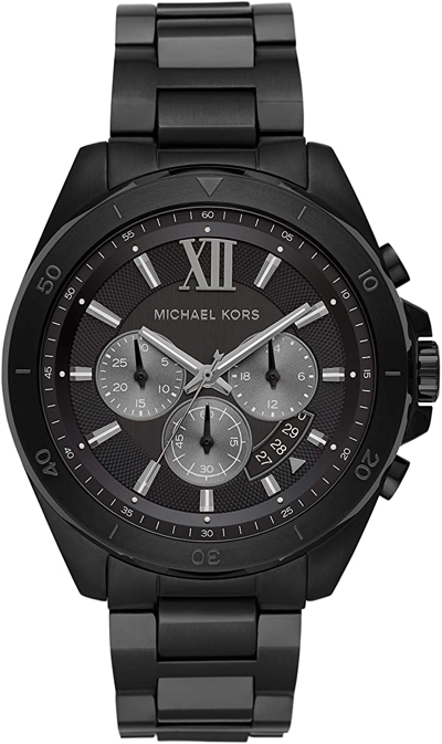 Shop Michael Kors Brecken Chronograph Quartz Black Dial Mens Watch Mk8858 In Black / Grey / Silver
