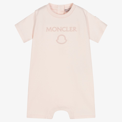 Shop Moncler Girls Pink Cotton Logo Shortie