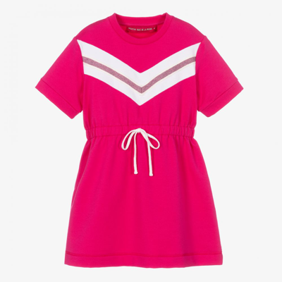 Shop Agatha Ruiz De La Prada Girls Pink Cotton Logo Dress