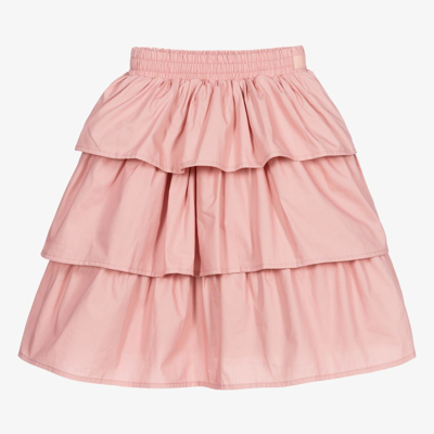 Shop The Tiny Universe Girls Pink Ruffled Cotton Skirt