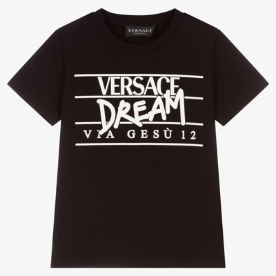 Shop Versace Boys Black Dream Logo T-shirt