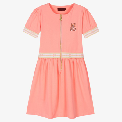 Shop Aigner Girls Teen Pink Bear Logo Zip Dress