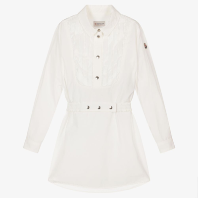 Shop Moncler Teen Girls Ivory Shirt Dress