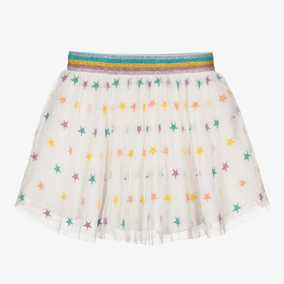 Shop Stella Mccartney Kids Girls Ivory Tulle Star Skirt