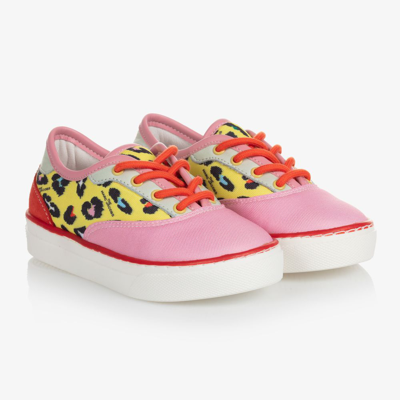 Shop The Marc Jacobs Marc Jacobs Girls Pink Canvas Logo Trainers