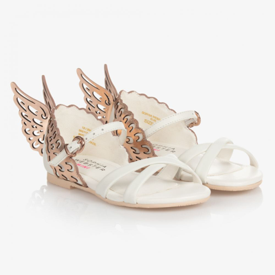 Shop Sophia Webster Mini Girls White Leather Sandals