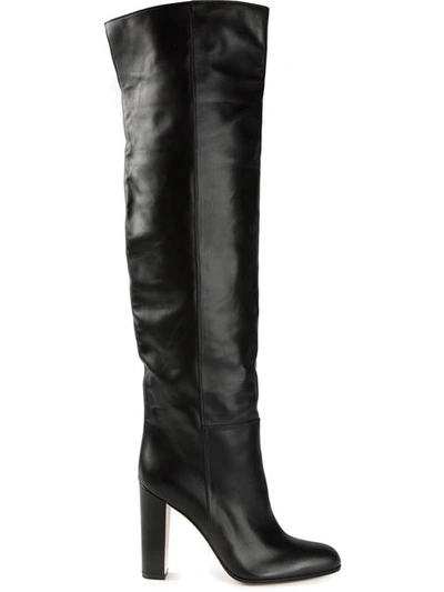 Gianvito Rossi Woman Leather Over-the-knee Boots Black
