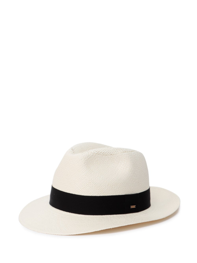 Shop Saint Laurent `waikiki` Panama Hat In Bianco