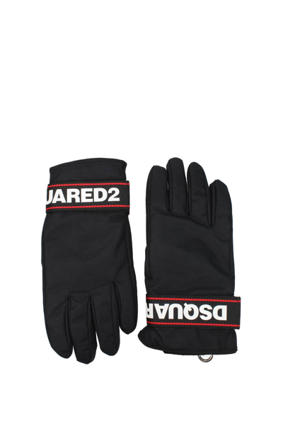 Shop Dsquared2 Gloves Polyamide In Black