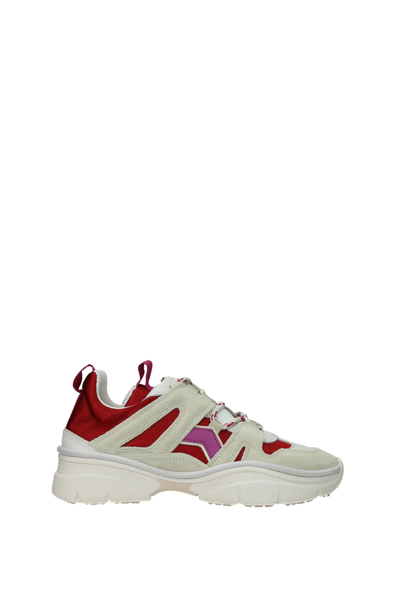 Shop Isabel Marant Sneakers Kindsay Fabric Red In Beige