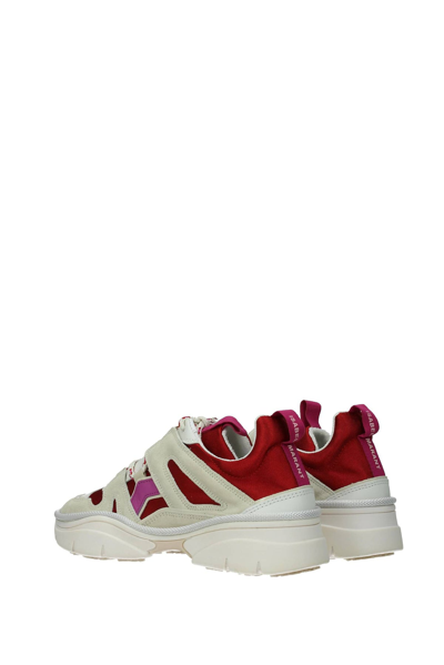 Shop Isabel Marant Sneakers Kindsay Fabric Red In Beige
