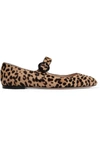 GIANVITO ROSSI Leopard-print calf hair ballet flats