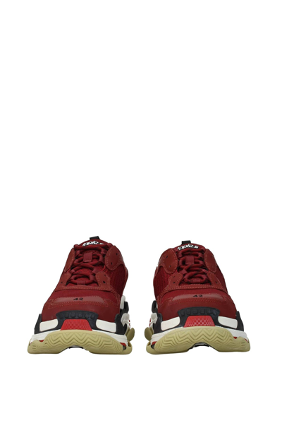 Shop Balenciaga Sneakers Triple S Fabric Bordeaux In Red