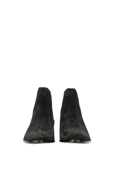 Shop Saint Laurent Ankle Boot Suede In Black