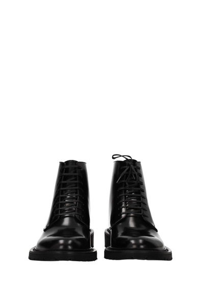 Shop Saint Laurent Ankle Boot Leather In Black