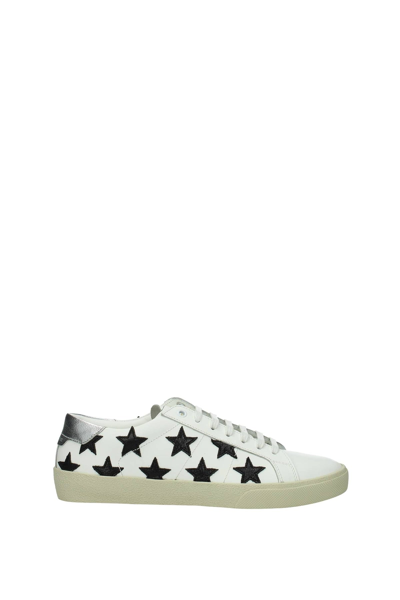 Shop Saint Laurent Sneakers Leather In White