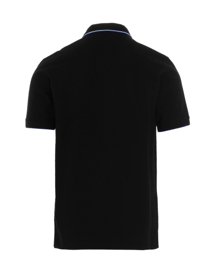 Shop Z Zegna Logo Print Polo Shirt In Black